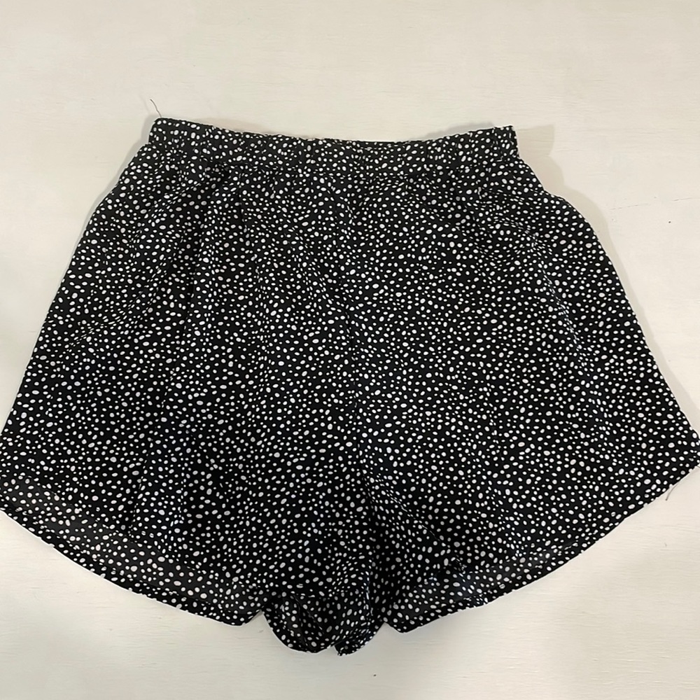 Black polka dot shorts